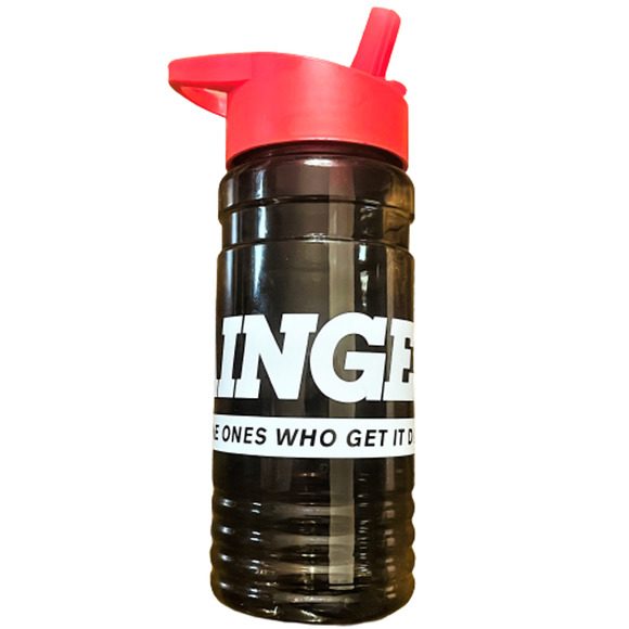 Grainger Industrial Water Bottle Brown Plastic Built in Straw Red Screw on Lid - Picture 2 of 6